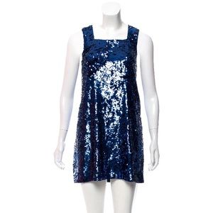 Alice + Olivia Blue Sequin Cocktail Dress